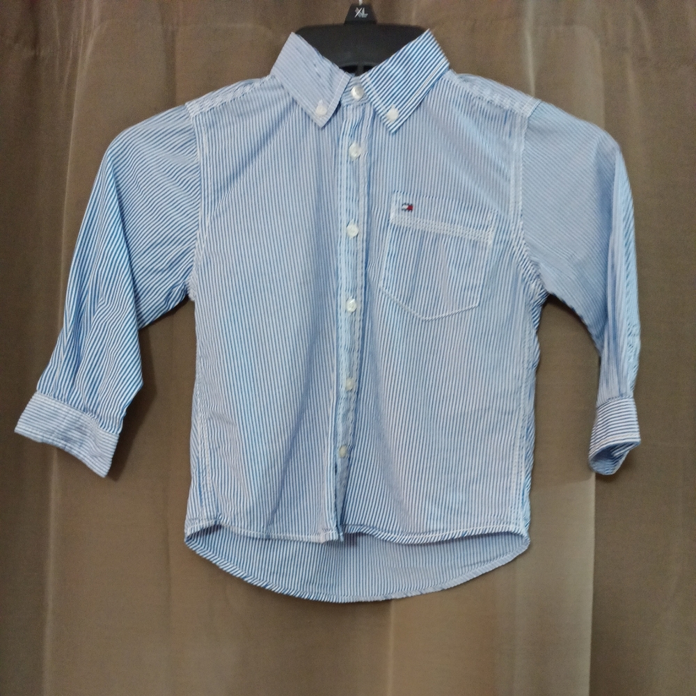 Tommy Hilfiger Striped Blue & white Button Down Shirt 2T